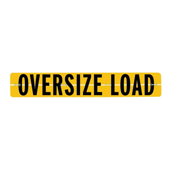 VULCAN Oversize Load Sign For Trucks and Trailers - Hinged Aluminum - 12 inch x 72 inch