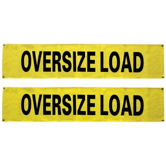 VULCAN Oversized Load Banner For Escort Vehicles - Solid - 2 Pack - 12 inch x 60 inch