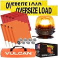 thumbnail image 1 of VULCAN Pilot Car Kit, 2 Solid Oversized Load Banners, 1 LED Beacon, 8 Magnets, 4 Red Flags, and 4 Orange Flags, 1 of 8