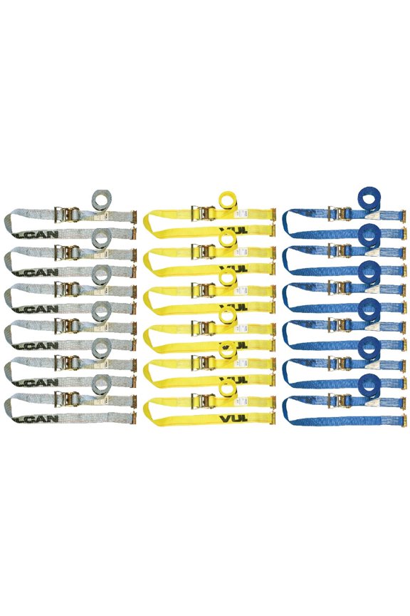 VULCAN Ratchet Style E-Track Interior Van Logistic Strap 18 Piece Combo Pack