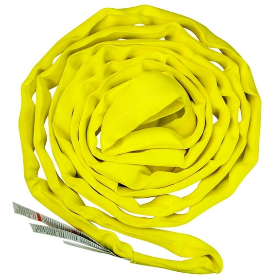 VULCAN Round Sling, Medium Duty, 10 foot, Yellow, SWL of 8400 Lbs (V), 6700 Lbs (C) and 16800 Lbs (B)