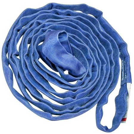 VULCAN Round Sling - Super Duty - 16 Foot - Blue - Safe Working Load of 21,200 lbs. (V), 17,000 lbs. (C) and 42,400 lbs. (B)