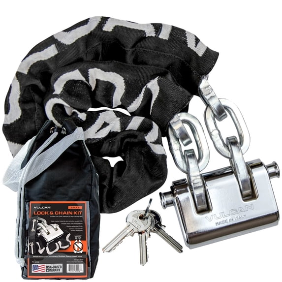 VULCAN Security Chain and Lock Kit - 3/8 inch x 3 foot (+/-2 inches ...