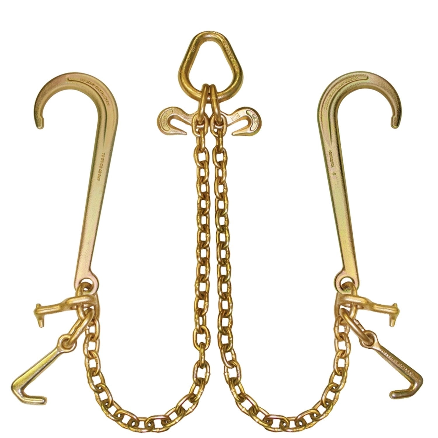 VULCAN Towing Chain Bridle - 15 and 4 inch J and T Hooks - G70 Chain - 47 inch - 4700 Lbs SWL