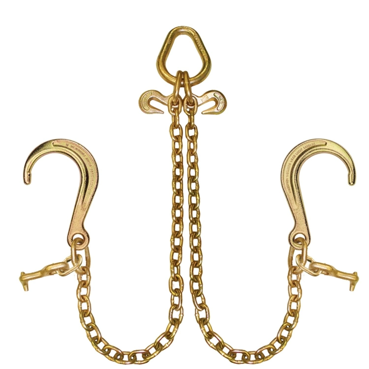 VULCAN Towing Chain Bridle - 8 inch J Hooks - Alloy T Hooks - G70 Chain - 40 inches - 4700 Lbs SWL