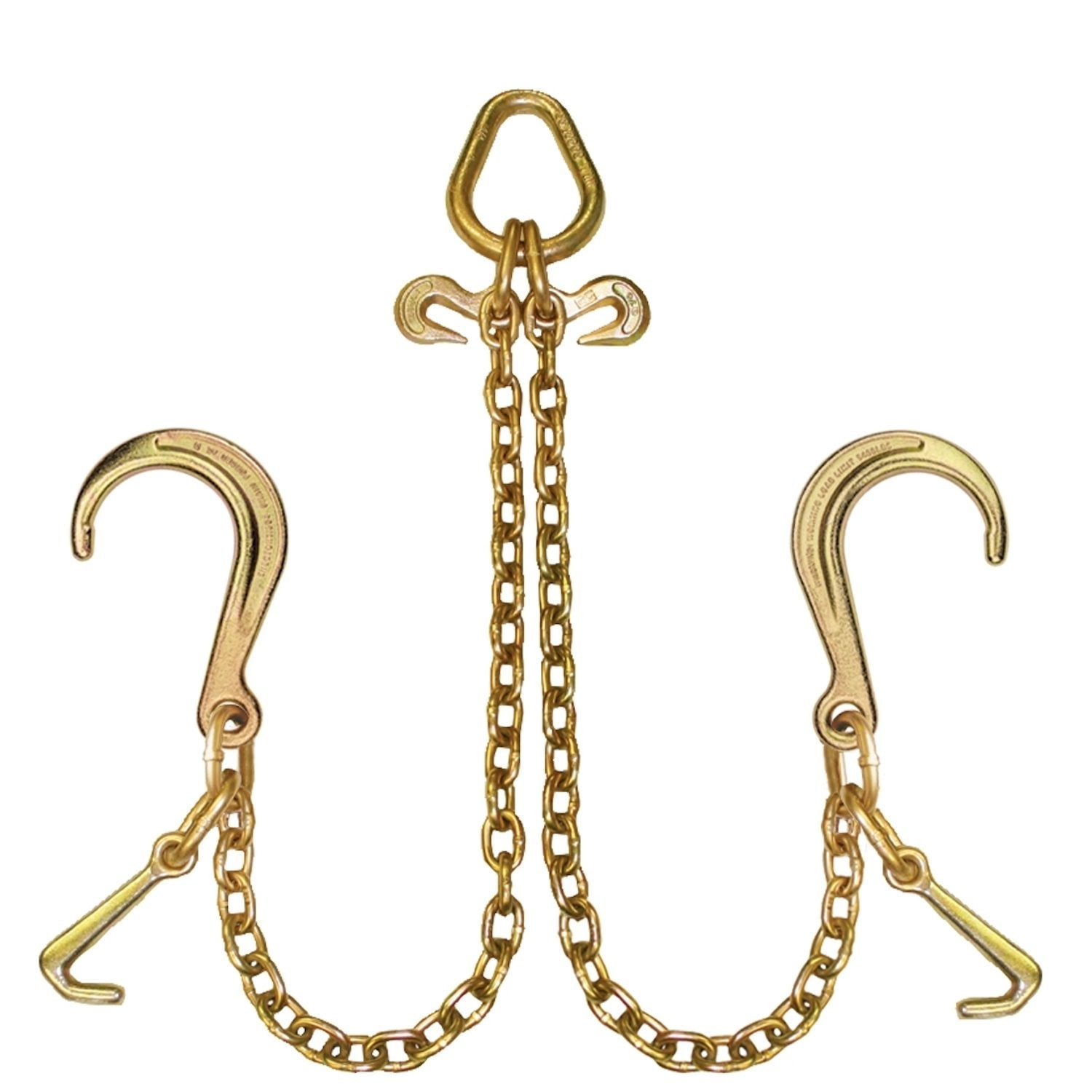 VULCAN Towing Chain Bridle - 8 inch and 4 inch J Hooks - G70 Chain - 40 inches Long - 4700 Lbs SWL