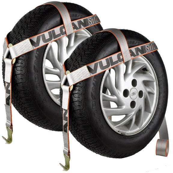 VULCAN Wheel Dolly Tire Harness - Flat Hook - Bonnet Style - Silver Series - 2 Pack - 1665 Lbs SWL