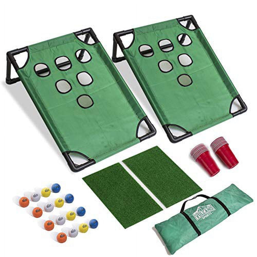 Golf Chipping Game Mat - Indoor Outdoor Golf Games for Adults with Chipping  Mat,12 Sticky Balls, 4 Ground Stakes, Score Card, and 2 Storage Bags-Golf