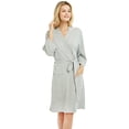 thumbnail image 1 of VULCANODON 100% Cotton Womens Robes, Lightweight Knit Short Bathrobe,(Grey Mel,M), 1 of 5