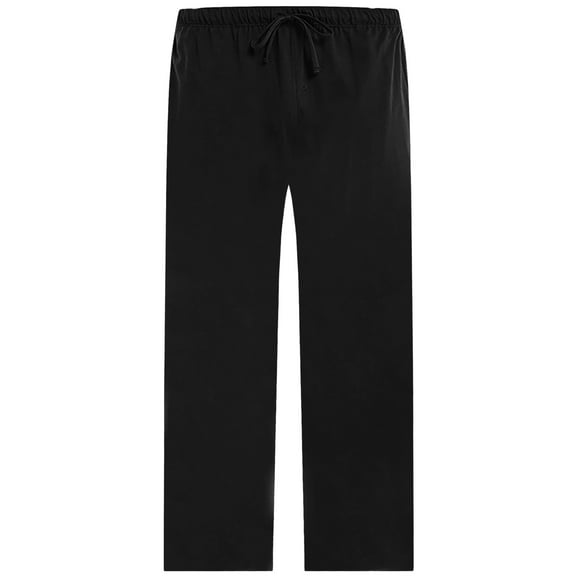 VULCANODON Mens Cotton Pajama Pants, Soft Lightweight Sleep Pj Bottoms Lounge Pant with Pockets(Black,S)