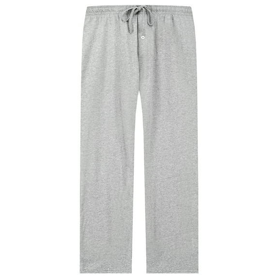 VULCANODON Mens Cotton Pajama Pants, Soft Lightweight Sleep Pj Bottoms Lounge Pant with Pockets(Light Grey Mel,XL)
