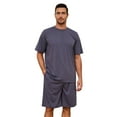 thumbnail image 1 of VULCANODON Mens Pajama Set, Short Sleeved Pajamas Set for Men Lounge Sleepwear with Pockets (Dark Grey, XL), 1 of 4