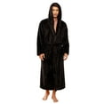 VULCANODON Mens Robe Big and Tall with Hood,Full Length Plush Robe for Men Long Fleece Bathrobe