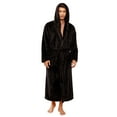 thumbnail image 1 of VULCANODON Mens Robe Big and Tall with Hood,Full Length Plush Robe for Men Long Fleece Bathrobe（Black, Small-Medium）, 1 of 6