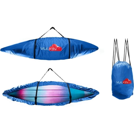 VULKIN 7ft-8ft Waterproof Kayak Cover and Carrier - Blue