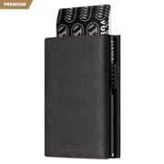 VULKIT Alcantara Leather Tri-Fold Wallet with RFID Protection, Magnetic Closure and Back Zipper Slot-VC302A