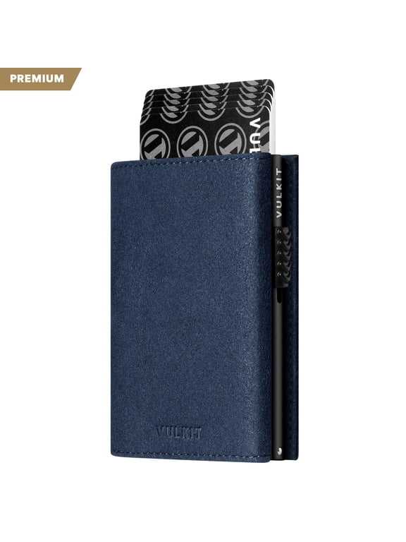 Alcantara Leather Tri-Fold Wallet with RFID Protection, Magnetic Closure and Back Zipper Slot-VC302A