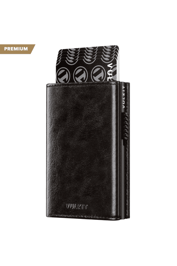 Genuine Leather, Side Slider Mechanism, Back Zipper Slot, Magnetic Strip Closure Tri-fold Wallet-VC303P