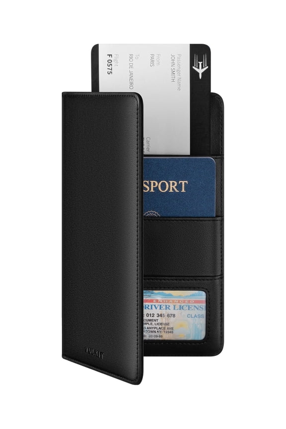 Passport Holder Wallet Genuine Leather Top Grade RFID Blocking Travel Wallet for Men & Women A101