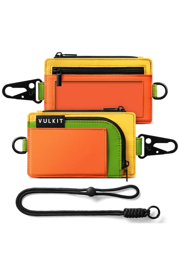 RFID Blocking Keychain Wallet with Detachable Lanyard, Water-Resistant Nylon Outdoor Pouch-VW137