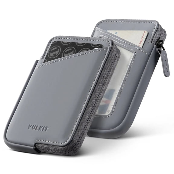 VULKIT Slim RFID Blocking Leather Card Holder Wallet, Holds 10+ Cards & Folded Cash - VW113