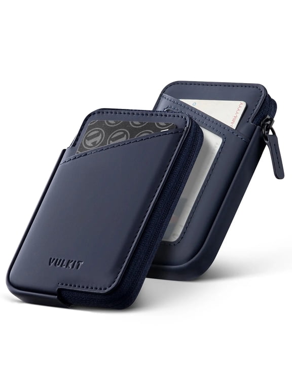 Slim RFID Blocking Leather Card Holder Wallet, Holds 10+ Cards & Folded Cash - VW113