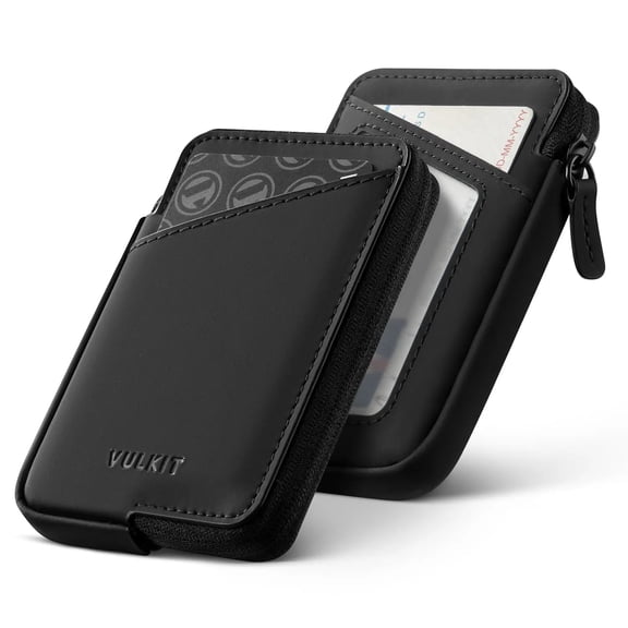 VULKIT Slim RFID Blocking Leather Card Holder Wallet, Holds 10+ Cards & Folded Cash - VW113