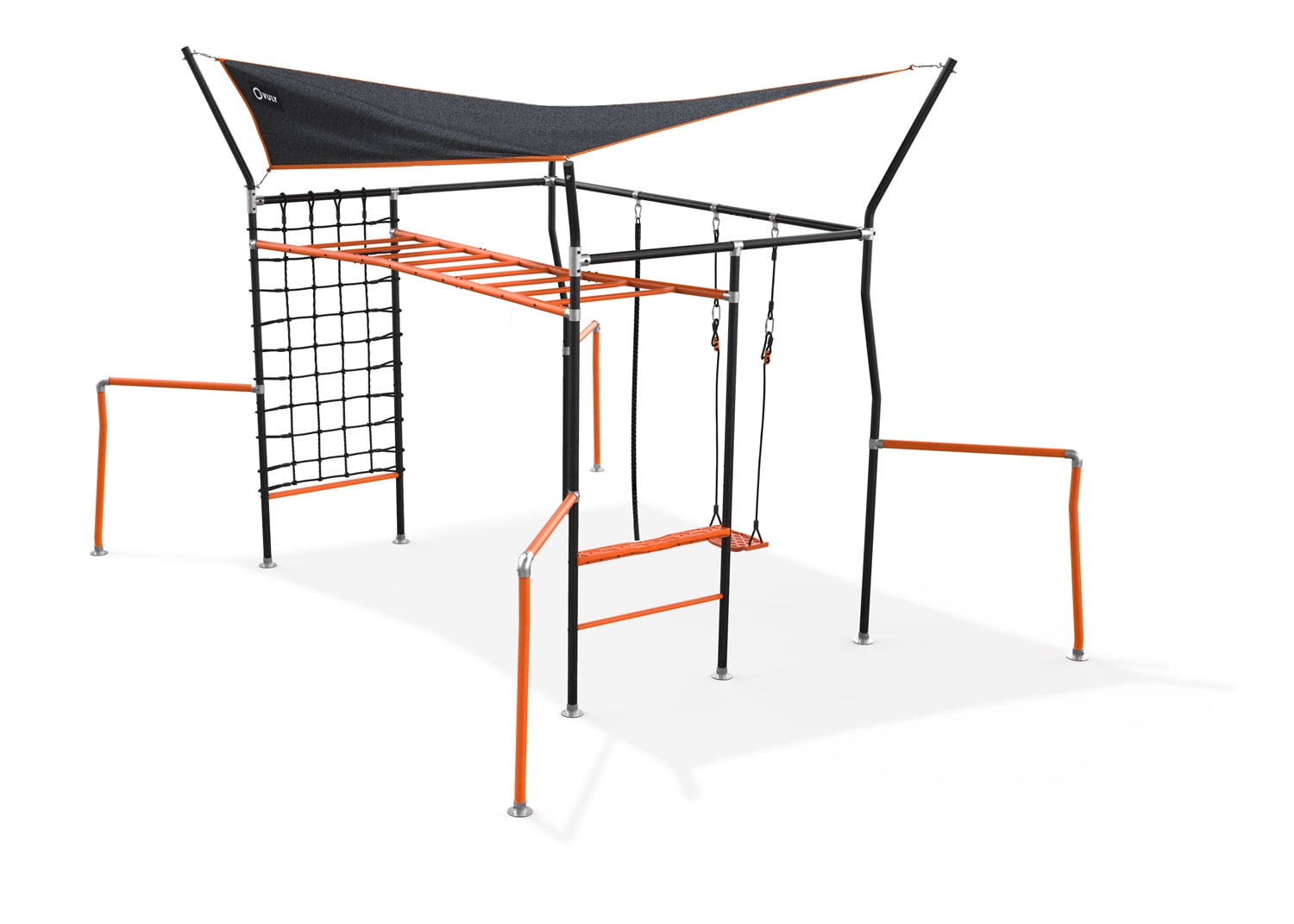 Large Black and Orange Freestanding Kids' Jungle Gym Playset