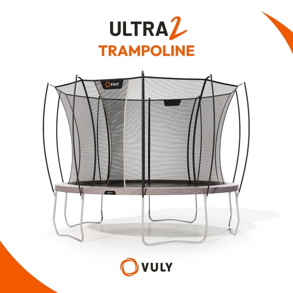 VULY Ultra 2 Extra Large 15ft Trampoline with Enclosure - Round Kids Trampolines