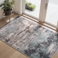 thumbnail image 1 of VUNATE 2'x3' Door Mat Entry Rug Machine Washable Rugs Abstract Vintage Distressed Indoor Rug Carpet Soft Lightweight Area Rug for Bedroom Entryway Kitchen Bathroom Foldable Nonslip Rug Teal, 1 of 6