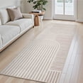 thumbnail image 1 of VUNATE 2'x6' Runner Rug Boho Washable Kitchen Rug Modern Jacquard Textured Rugs Soft Geometric Rug for Bedroom Mid Century Non-Slip Table Runner Perfect for Dining Room Laundry Beige, 1 of 7