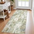 thumbnail image 1 of VUNATE 2'x6' Soft Abstract Runner Rug Modern Washable Runners for Hallways Non Slip Rubber Backing Bedside Indoor Floor Accent Mat Runner for Bathroom Kitchen Entryway Laundry Bedroom Green, 1 of 6