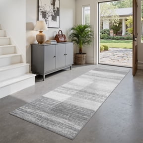 VUNATE 2'x8' Area Rugs for Living Room Washable Rugs Modern Abstract Area Rug Soft Contemporary Neutral Carpet Indoor Rug for Bedroom Dining Room Office Foldable Nonslip Rug Light Gray