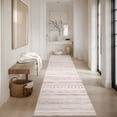 thumbnail image 1 of VUNATE 2'x8' Washable Boho Runner Rug, Non-Slip Moroccan Hallway Rug, Soft Neutral Geometric Carpet for Kitchen Entryway, Pink, 1 of 5