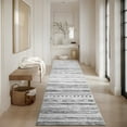 thumbnail image 1 of VUNATE 2'x8' Boho Runner Rug Machine Washable Rug Modern Moroccan Soft Carpet Neutral Geometric Distressed Non-Slip Rubber Backing Hallway Runner Rug for Kitchen Entryway Bedroom Laundry Room Black, 1 of 6