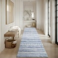 thumbnail image 1 of VUNATE 2'x8' Boho Runner Rug Machine Washable Rug Modern Moroccan Soft Carpet Neutral Geometric Distressed Non-Slip Rubber Backing Hallway Runner Rug for Kitchen Entryway Bedroom Laundry Room Blue, 1 of 6