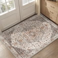 thumbnail image 1 of VUNATE 2'x3' Area Rugs Door Mat Washable Rugs Floral Vintage Entry Rug Botanical Indoor Doormat Soft Carpet for Entryway Kitchen Laundry Room Bathroom Rugs Contemporary Home Decor Taupe, 1 of 7