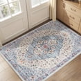 thumbnail image 1 of VUNATE 2'x3' Area Rugs Door Mat Washable Rugs Floral Vintage Entry Rug Botanical Indoor Doormat Soft Carpet for Entryway Kitchen Laundry Room Bathroom Rugs Contemporary Home Decor Blue, 1 of 7