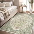 thumbnail image 1 of VUNATE 3'x5' Rugs for Living Room Washable Rugs Floral Vintage Area Rug Botanical Indoor Carpet Soft Rugs for Bedroom Office Entryway Kitchen Laundry Room Accent Rug Contemporary Home Decor Green, 1 of 6