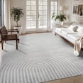 thumbnail image 1 of VUNATE 4'x6' Area Rugs for Living Room Jacquard Textured Modern Rugs Soft Geometric Rug for Bedroom Mid Century Washable Rug Non-Slip Bohemian Carpet Perfect for Dining Room Office Gray, 1 of 6