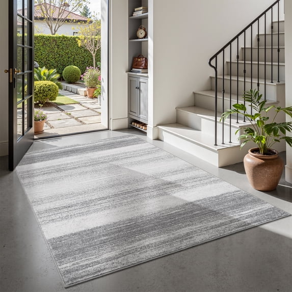 VUNATE 4'x6' Area Rugs for Living Room Washable Rugs Modern Abstract Area Rug Soft Contemporary Neutral Carpet Indoor Rug for Bedroom Dining Room Office Foldable Nonslip Rug Light Gray