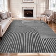 thumbnail image 1 of VUNATE 5'x7'Area Rugs for Living Room Jacquard Textured Modern Rugs Soft Geometric Rug for Bedroom Mid Century Washable Rug Non-Slip Bohemian Carpet Perfect for Dining Room Office Dark Gray, 1 of 6
