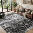 thumbnail image 1 of VUNATE 5'x7' Area Rugs for Living Room Machine Washable Rugs Abstract Vintage Distressed Indoor Rug Carpet Soft Lightweight Large Area Rug for Bedroom Dining Room Kitchen Nonslip Rug Black and Gray, 1 of 7