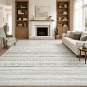 VUNATE 5'x7' Area Rugs for Living Room Washable Rugs Boho Moroccan Area Rug Soft Neutral Geometric Bohemian Carpet Distr