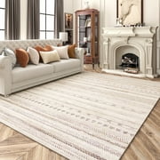 VUNATE 5x7 Area Rugs for Living Room Washable Rugs Boho Moroccan Area Rug Soft Neutral Geometric Bohemian Carpet Distressed Indoor Rug for Bedroom Dining Room Office Foldable Nonslip Rug Brown