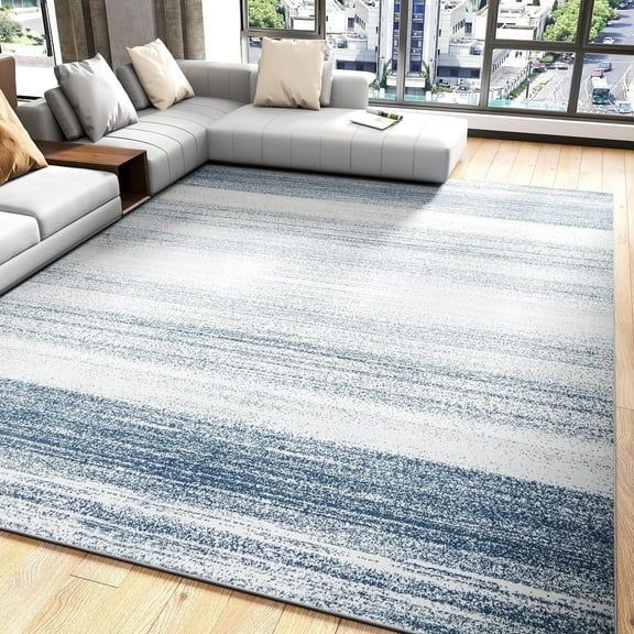 VUNATE 5'x7' Area Rugs for Living Room Washable Rugs Modern Abstract Area Rug Soft Contemporary Neutral Carpet Indoor Rug for Bedroom Dining Room Office Foldable Nonslip Rug Navy