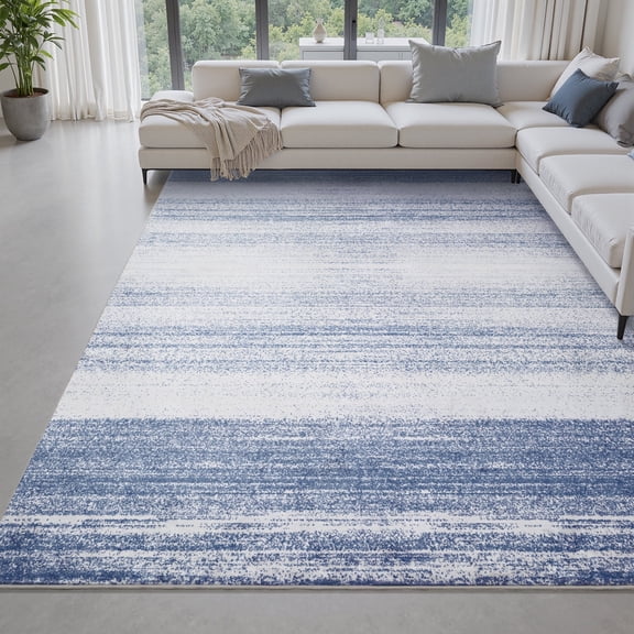 VUNATE 5'x7' Area Rugs for Living Room Washable Rugs Modern Abstract Area Rug Soft Contemporary Neutral Carpet Indoor Rug for Bedroom Dining Room Office Foldable Nonslip Rug Navy