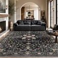 thumbnail image 1 of VUNATE 5'x7' Area Rugs for Living Room Washable Rugs Floral Vintage Area Rug Botanical Indoor Carpet Soft Rugs for Bedroom Office Dining Room Kitchen Accent Rug Contemporary Home Decor Black, 1 of 9