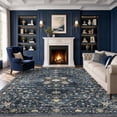 thumbnail image 1 of VUNATE 5'x7' Area Rugs for Living Room Washable Rugs Floral Vintage Area Rug Botanical Indoor Carpet Soft Rugs for Bedroom Office Dining Room Kitchen Accent Rug Contemporary Home Decor Navy, 1 of 9