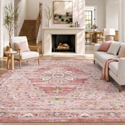 VUNATE 5'x7' Area Rugs for Living Room Washable Rugs Floral Vintage Area Rug Botanical Indoor Carpet Soft Rugs for Bedro